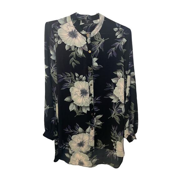 Tahari High low Tunic sheer top blouse Sz S EUC - Picture 1 of 4